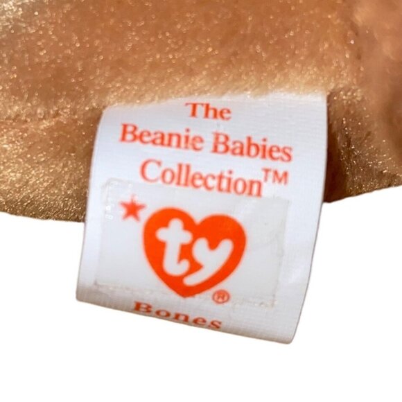 Ty Beanie Babies Bones Dog Plush Stuffed Animal Hang 4th Gen Tush 4th Gen Tag To - Picture 9 of 10